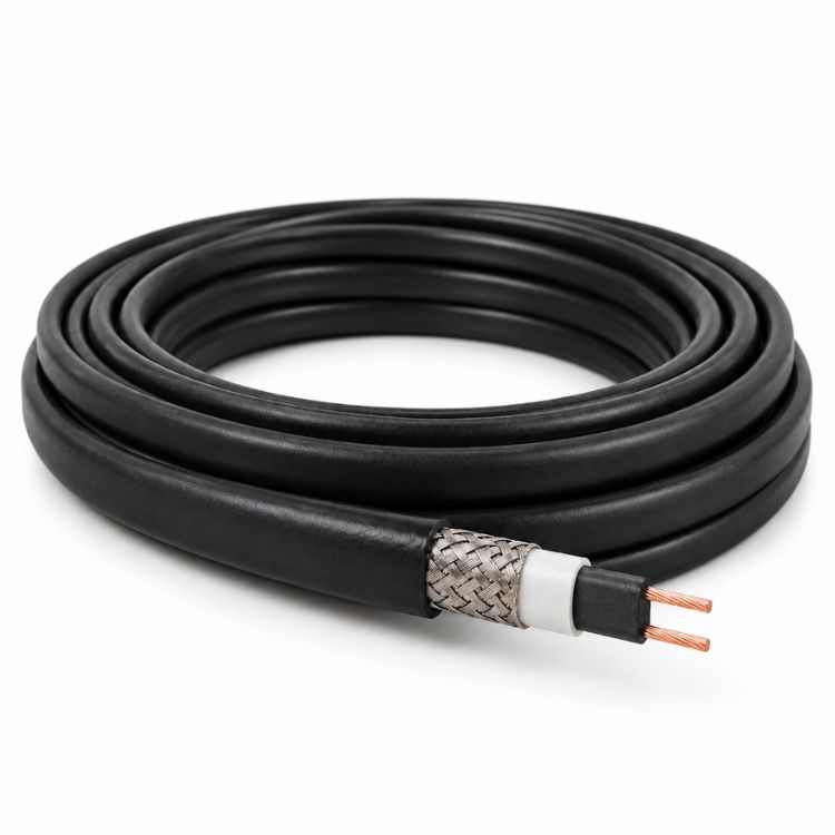Self-regulating heating cable for pipe temperature maintenance