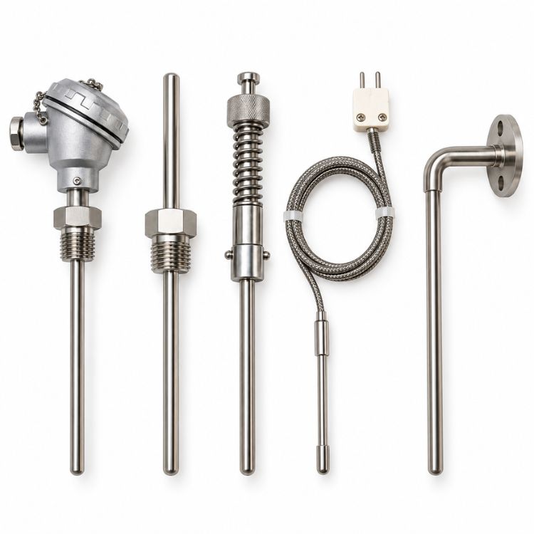 Type K, Type J and PT100 industrial temperature sensors