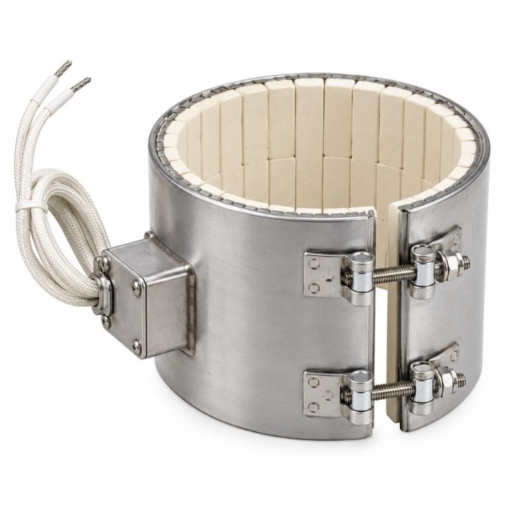 Ceramic band heaters for cylindrical industrial equipment
